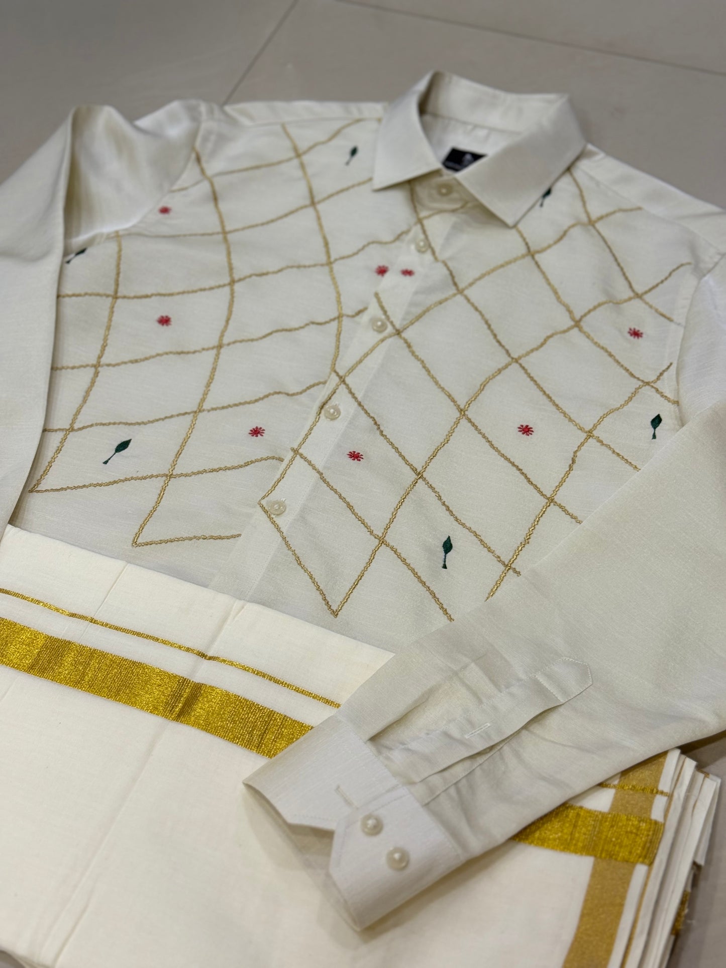 Satin Linen Shirt with embroidery