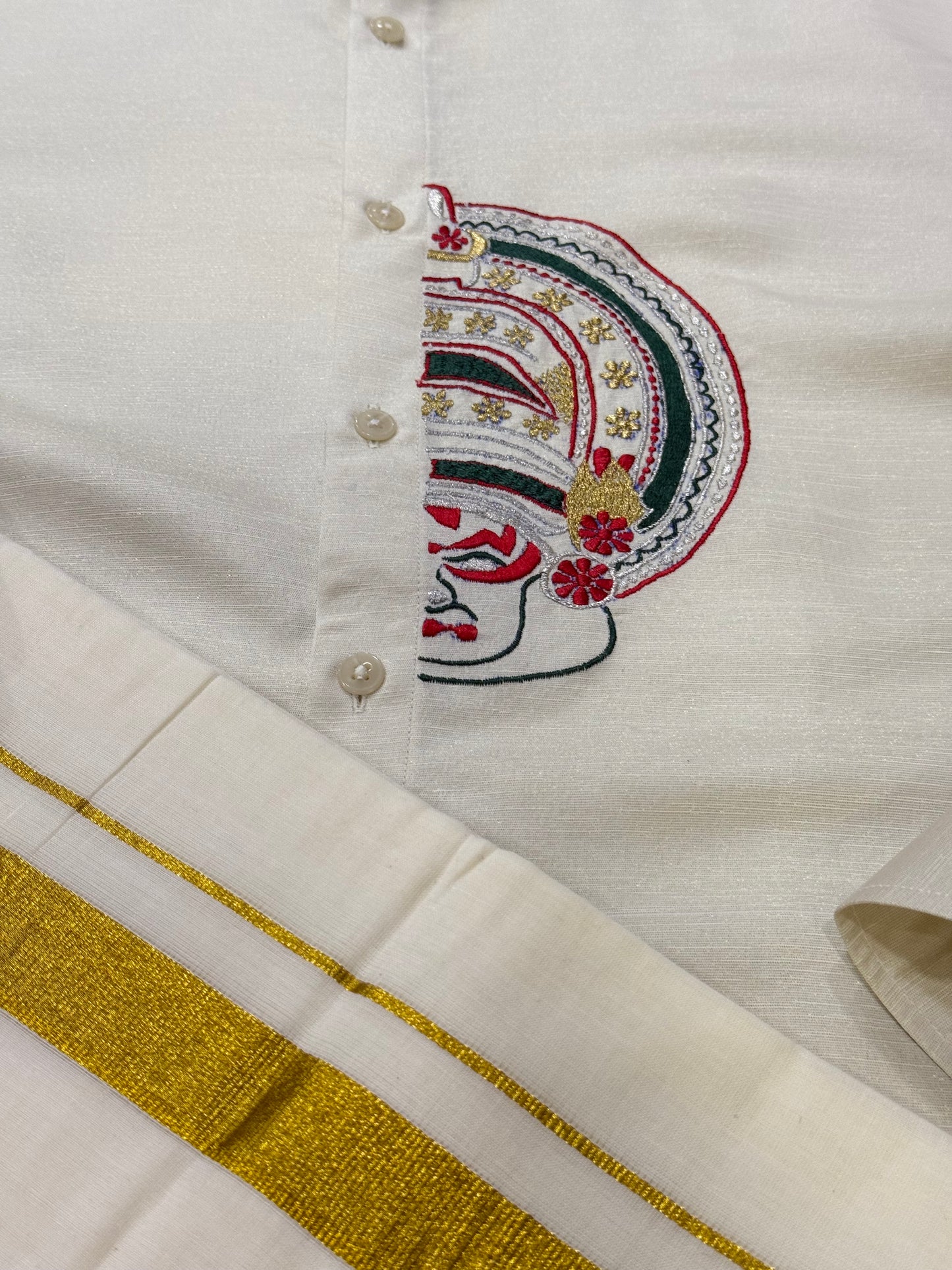 Satin Linen Kathakali Embroidery