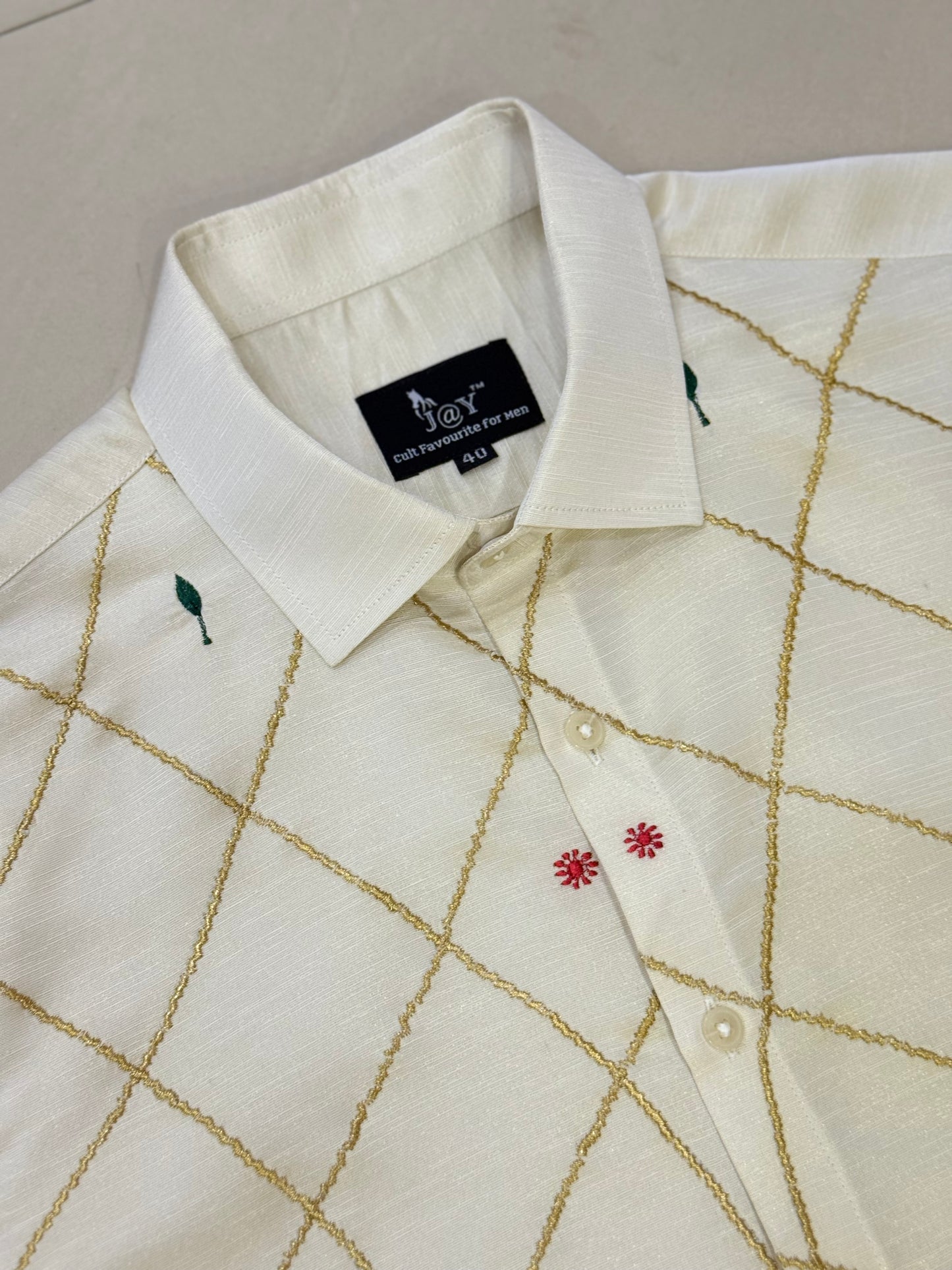 Satin Linen Shirt with embroidery