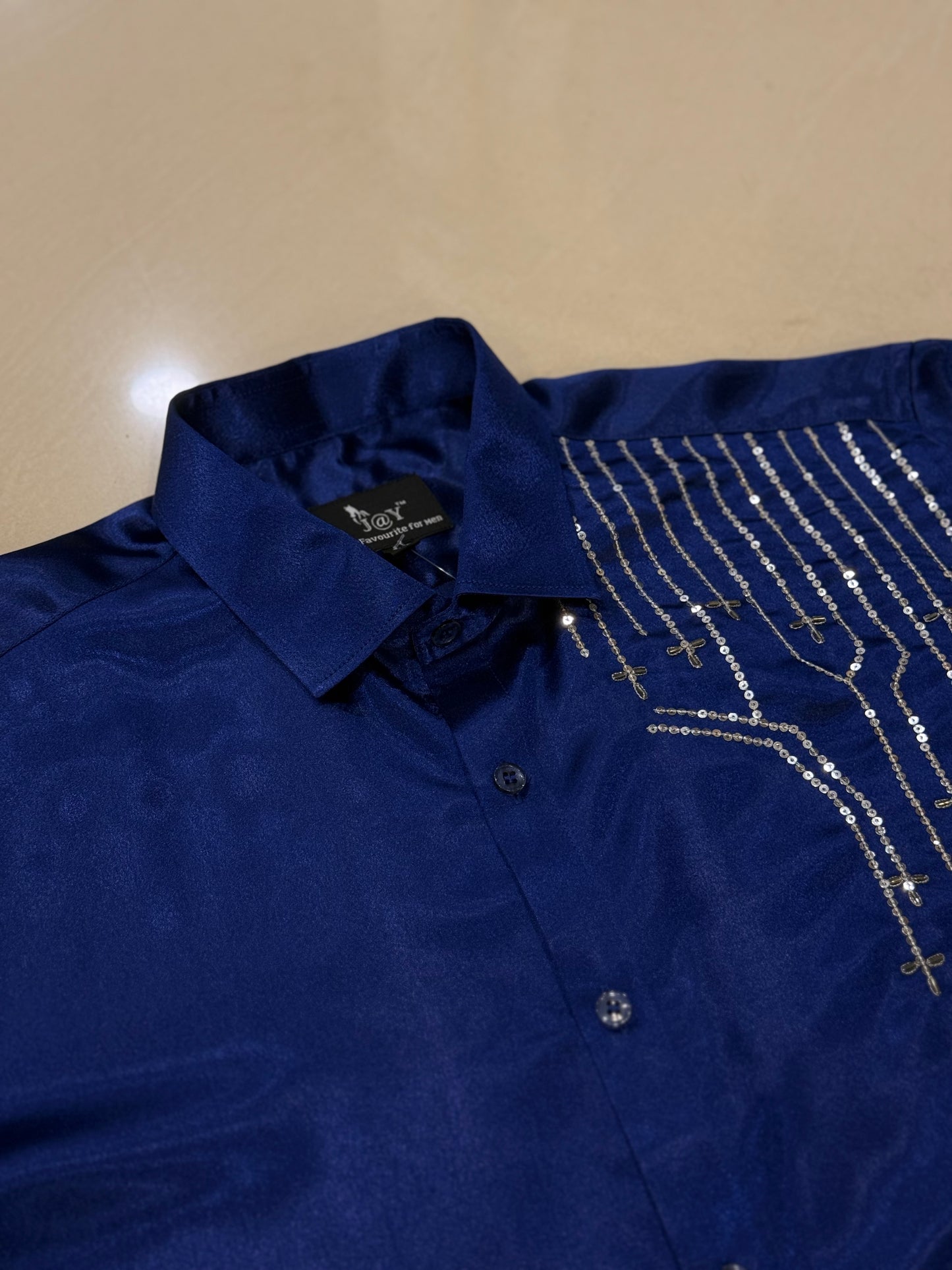 Satin Blue Beadwork