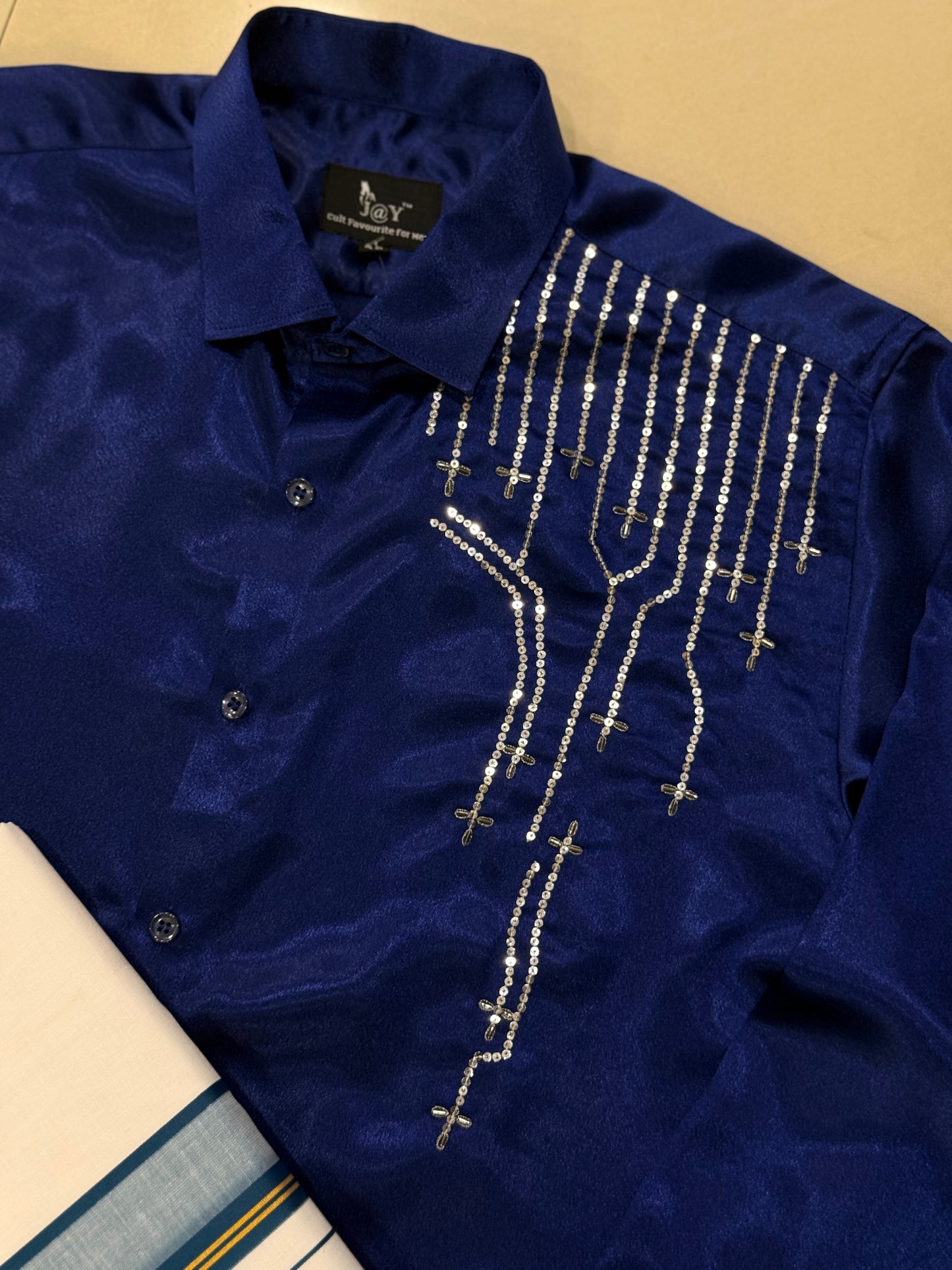 Satin Blue Beadwork