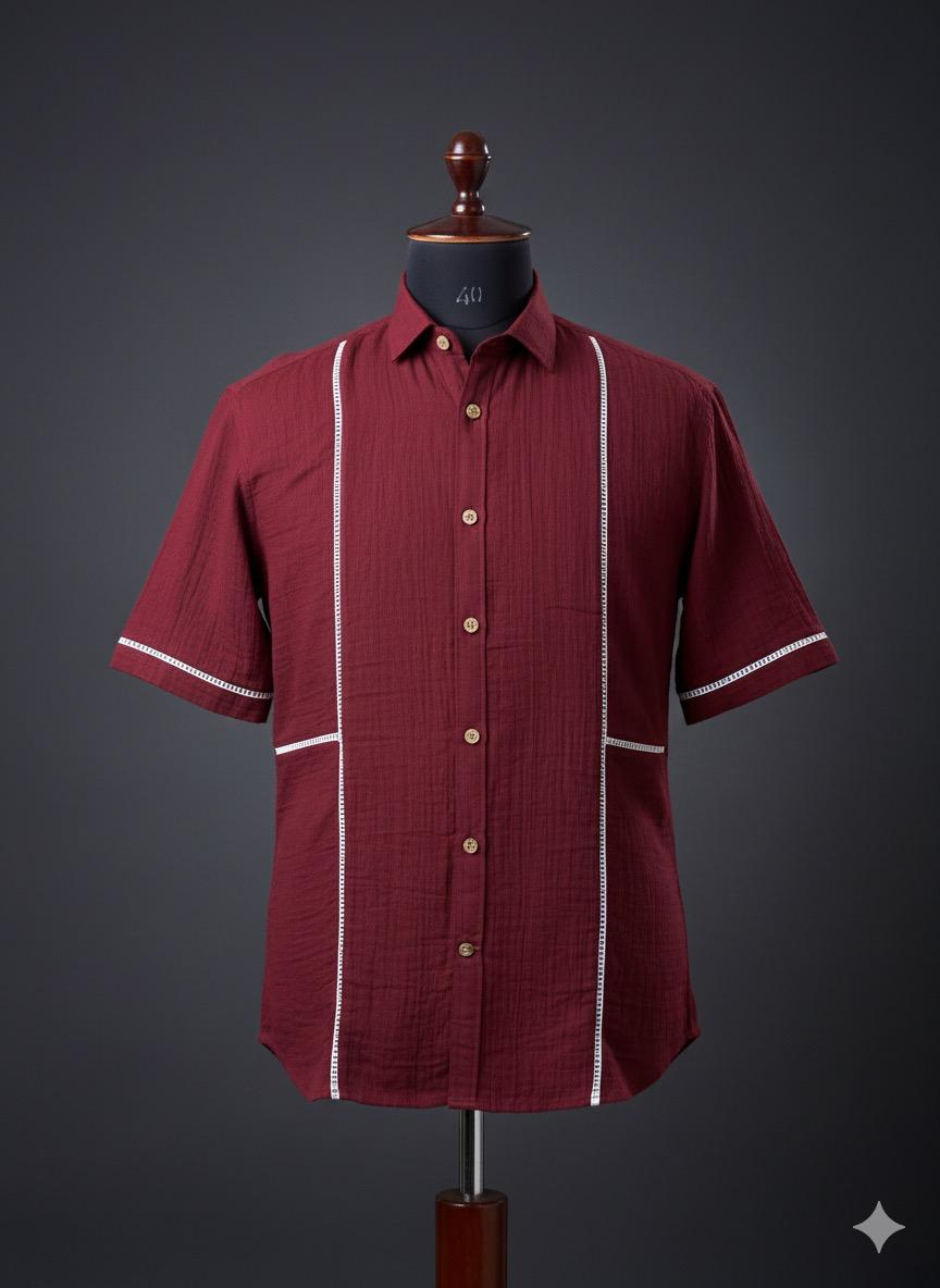 Maroon Shirt Lace Style