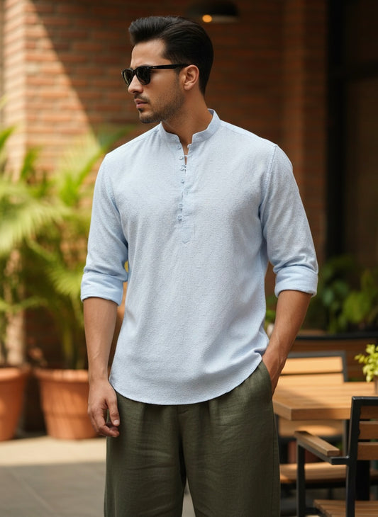 Cool blue casual kurta