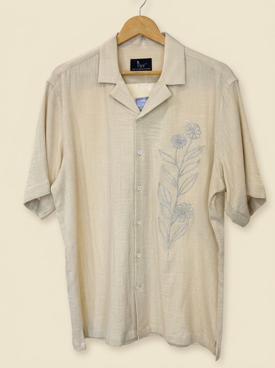 Beige Platinum Embroidery Shirt