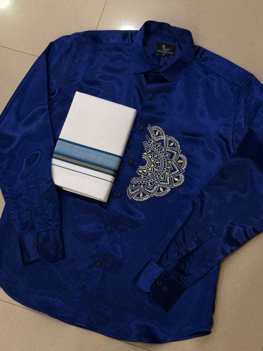 Satin Blue Pookalam