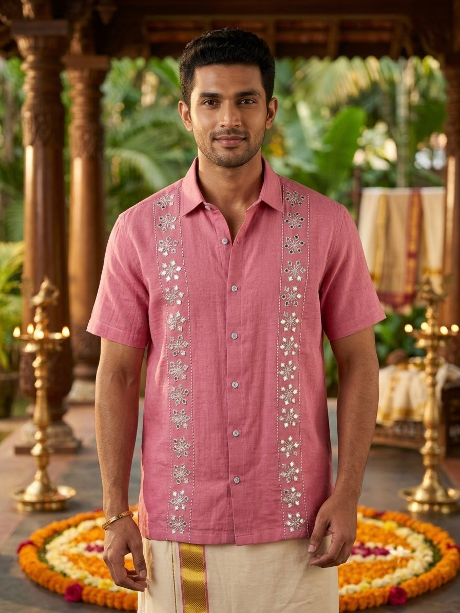 Mirror Silver work Shirt