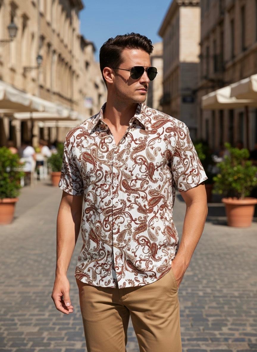 Vintage Brown paisley Shirt