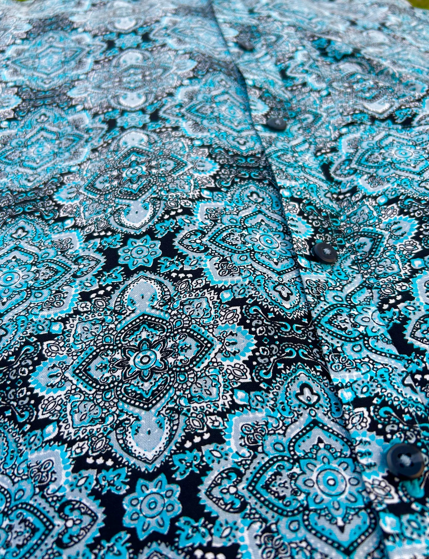 Mandala Style Turquoise Blue Shirt