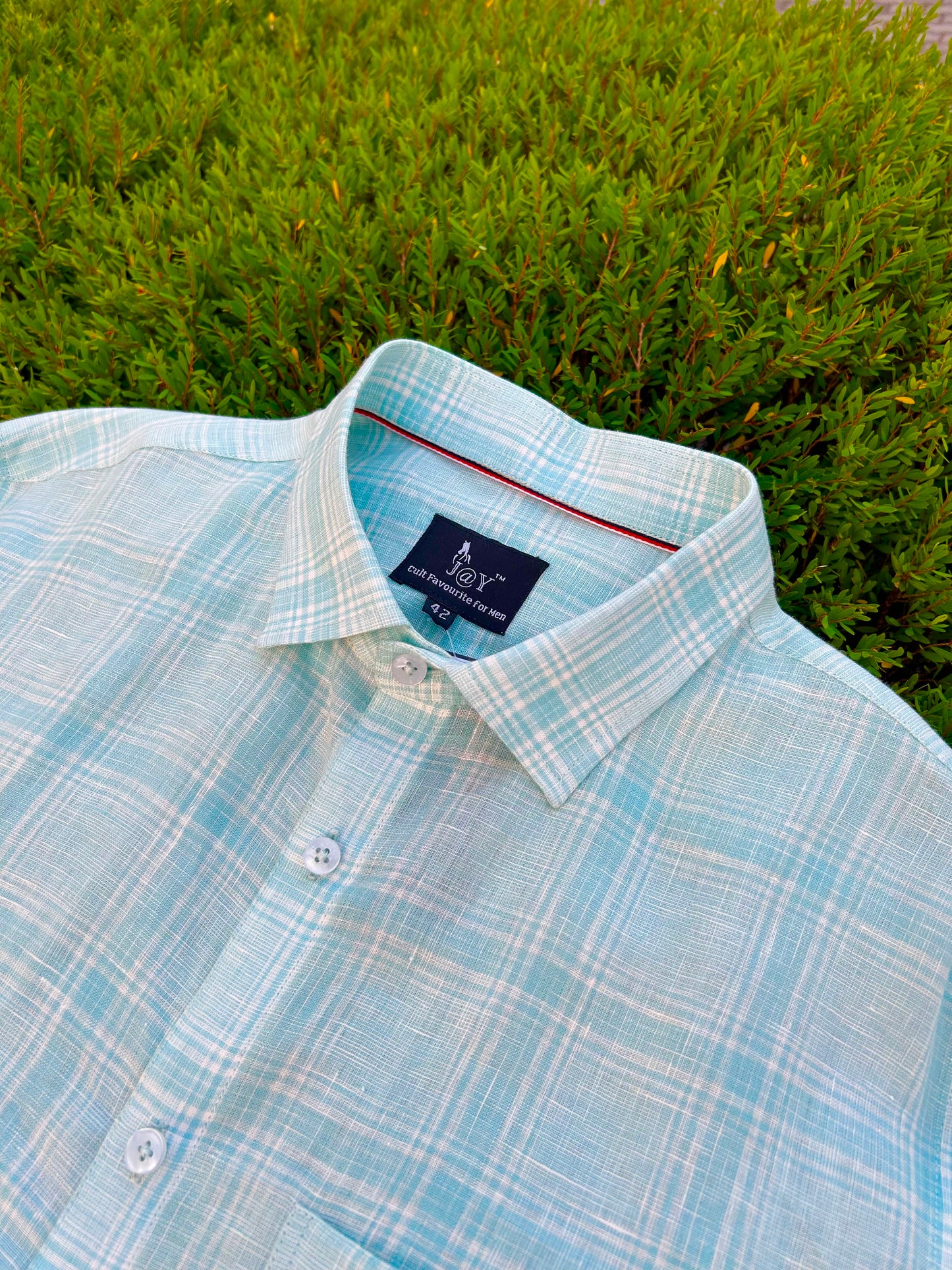 Sky Blue Checkered Shirt