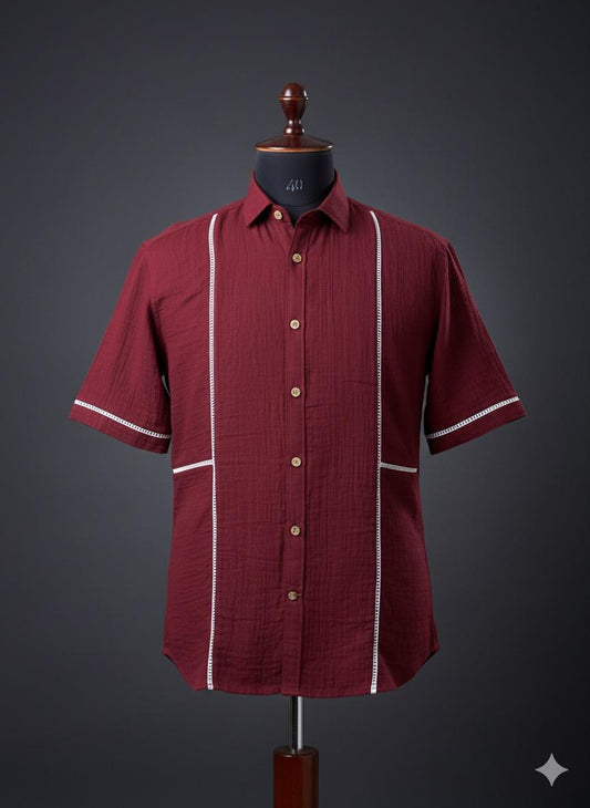 Maroon Shirt Lace Style