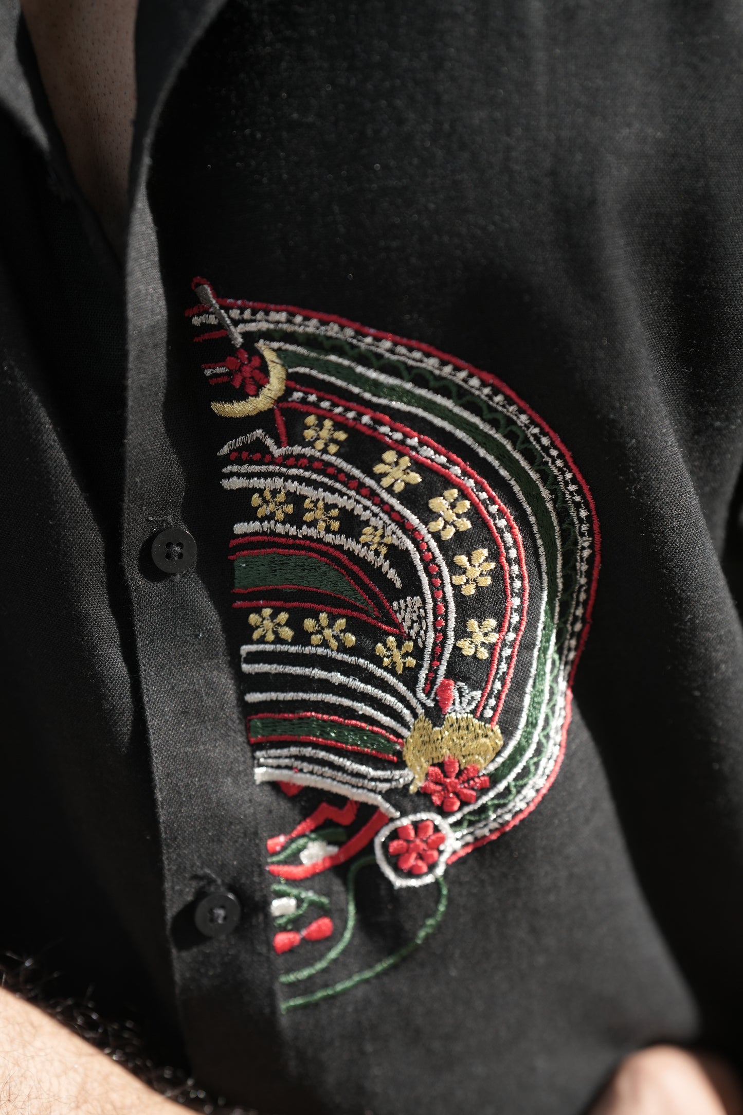 Kathakali Embroidery Black Shirt